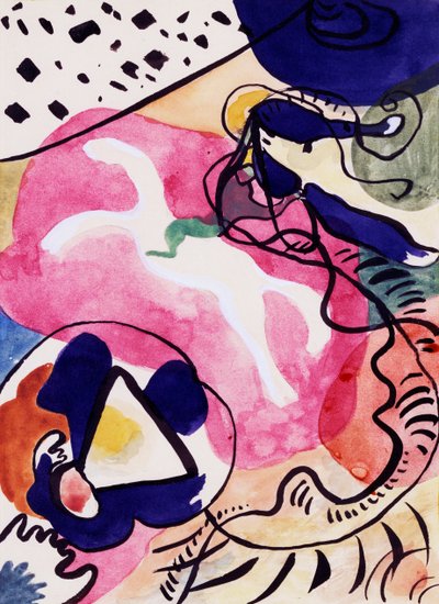Studie voor Blauwe Ridder door Wassily Kandinsky