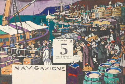 Studie voor een scheepsposter door Wassily Kandinsky