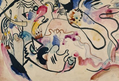 Aquarel nr. 8 Oordeelsdag, 1911-1912 door Wassily Kandinsky