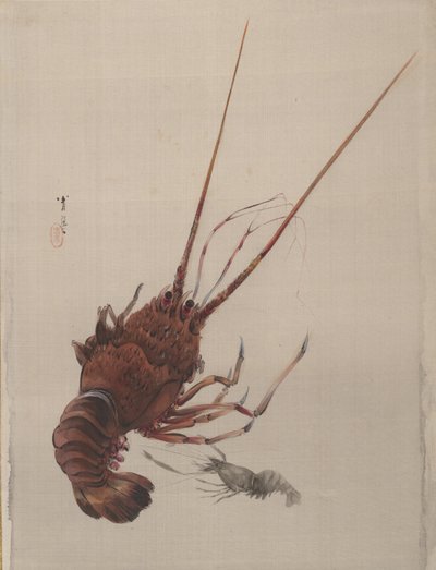 Kreeft, ca. 1887 door Watanabe Seitei