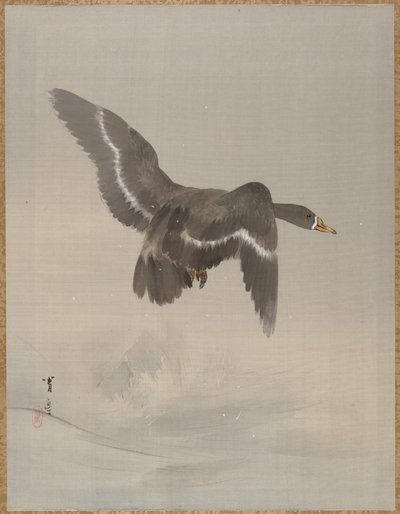 Vliegende gans, ca. 1887 door Watanabe Seitei