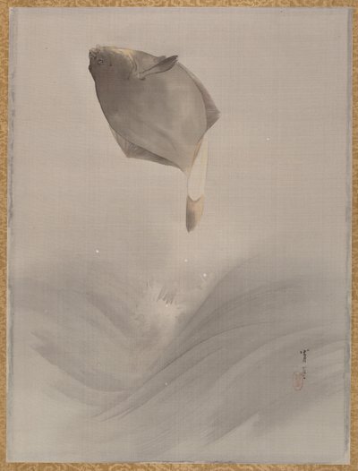 Springende vis, ca. 1887 door Watanabe Seitei