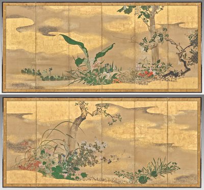 Bloemen en bomen van de vier seizoenen door Watanabe Shiko