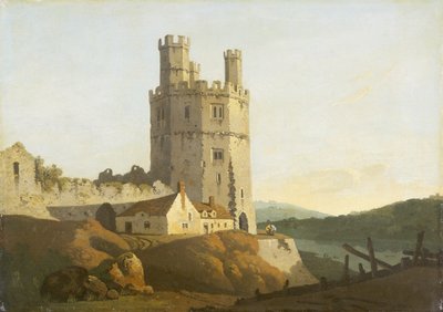 Caernarvon Kasteel, de Adelaarstoren door Welsh school