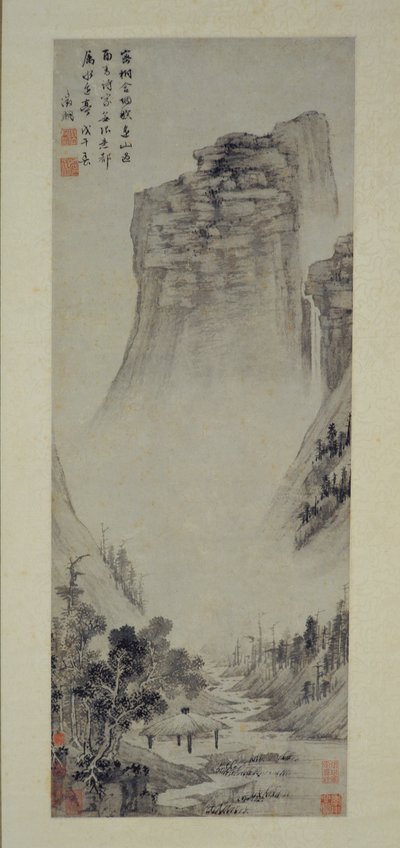 Poëtische gedachten in een paviljoen aan de rivier door Wen Zhengming