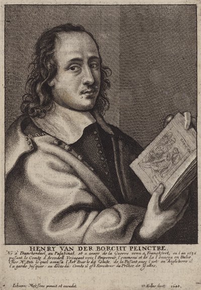 Hendrik van der Borcht II, Duitse schilder (gravure) door Wenceslaus (after) Hollar