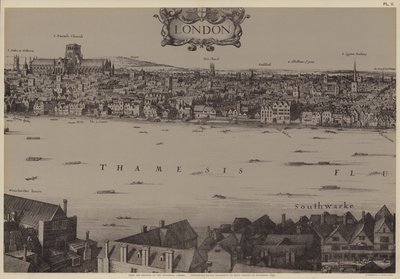 Panorama van Londen door Wenceslaus (after) Hollar