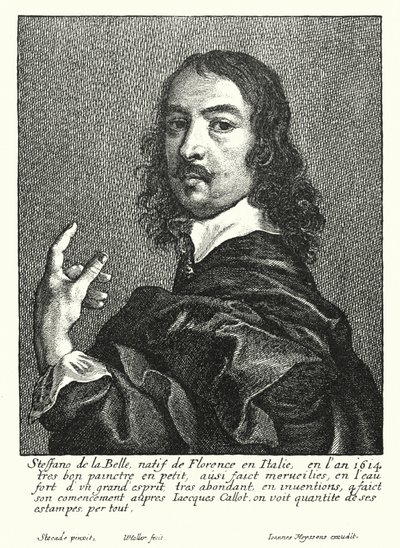 Stefano della Bella, Italiaanse tekenaar en graveur door Wenceslaus (after) Hollar