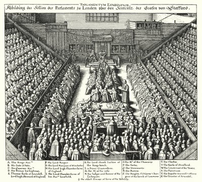 Proces van Thomas Wentworth door Wenceslaus (after) Hollar