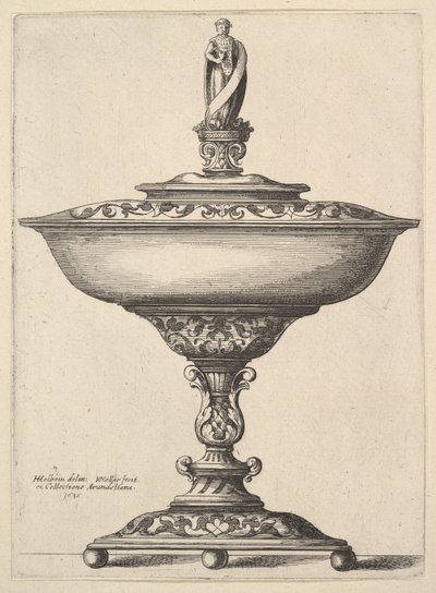Een brede beker met bolvoeten door Wenceslaus Hollar