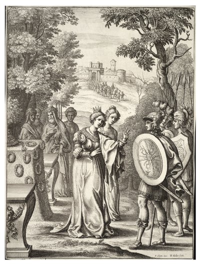 Aeneas ontmoet Andromache door Wenceslaus Hollar