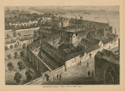 Luchtfoto van Winchester House door Wenceslaus Hollar