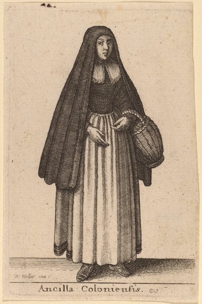 Ancilla Coloniensis door Wenceslaus Hollar