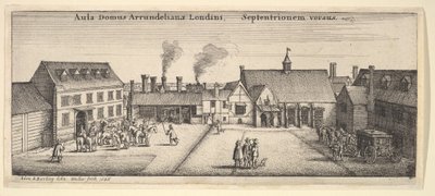 Arundel House vanuit het Noorden, 1646 door Wenceslaus Hollar