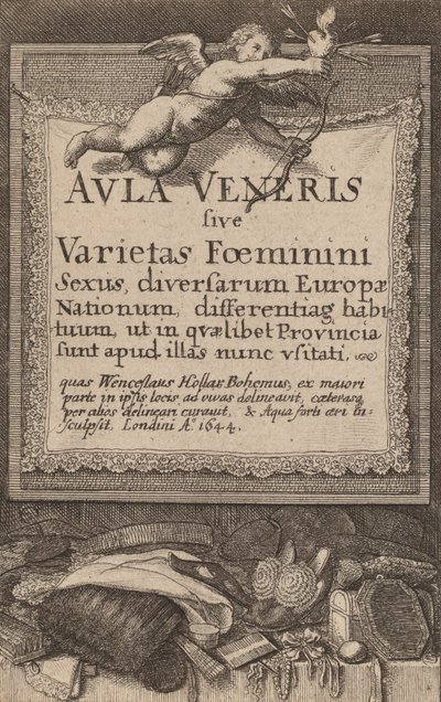 Aula Veneris: Titelpagina, 1644 door Wenceslaus Hollar