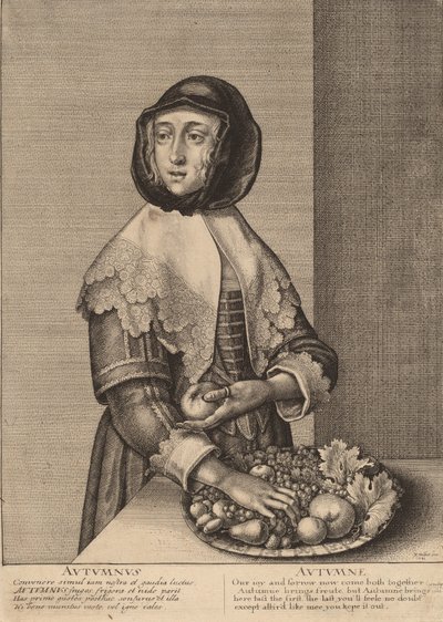 Herfst door Wenceslaus Hollar