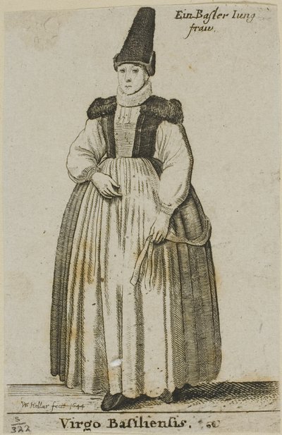 Vrouw uit Basel door Wenceslaus Hollar