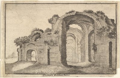 Thermen van Diocletianus, Rome, 17e eeuw door Wenceslaus Hollar