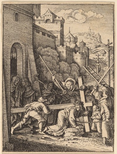 Het dragen van het kruis door Wenceslaus Hollar