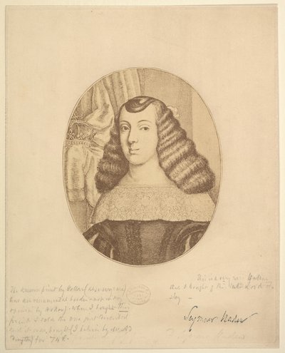 Catherine, prinses van Portugal, 1661 door Wenceslaus Hollar