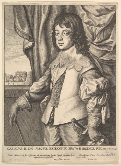 Karel II, 1649 door Wenceslaus Hollar