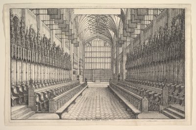 Koor en Stallen in St Georges Kapel, Windsor door Wenceslaus Hollar