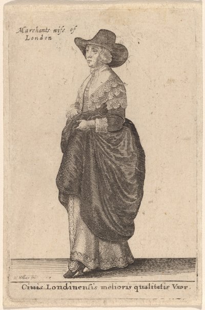 Ciuis Londinensis Melioris Qualitatis Vxor door Wenceslaus Hollar
