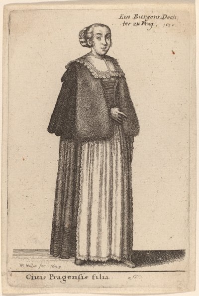 Ciuis Pragensis Filia door Wenceslaus Hollar