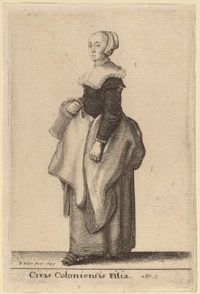 Civis Coloniensis Filia door Wenceslaus Hollar