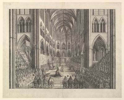 Kroningsprocessie van Karel II door Wenceslaus Hollar