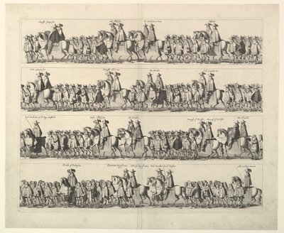 Kroningsprocessie van Karel II door Londen, 1662 door Wenceslaus Hollar