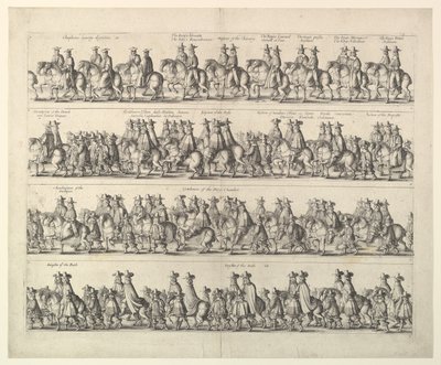 Kroningsprocessie van Karel II door Londen, 1662 door Wenceslaus Hollar