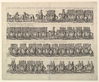 Kroningsprocessie van Karel II door Londen, 1662 door Wenceslaus Hollar