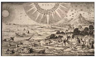 Schepping van vogels en vissen door Wenceslaus Hollar