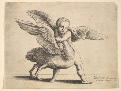 Cupido en de Zwaan, 1652 door Wenceslaus Hollar