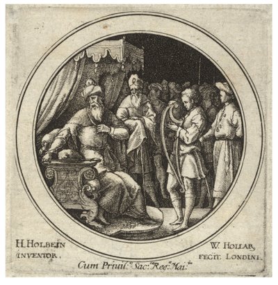 David voor Saul door Wenceslaus Hollar