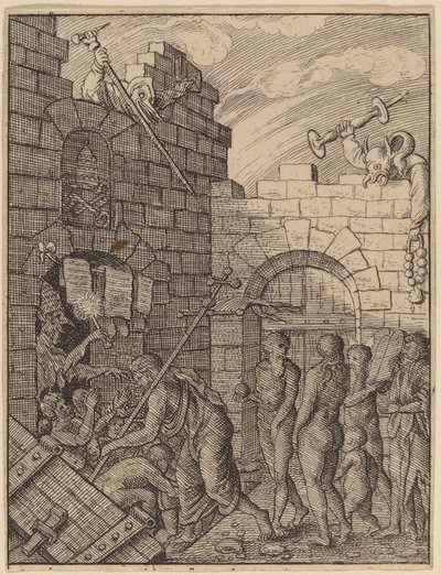 Afdaling naar de Hel door Wenceslaus Hollar