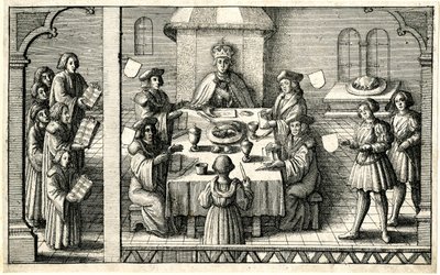 Diner bij de investituur van Ferdinand I in de Kousenband door Wenceslaus Hollar