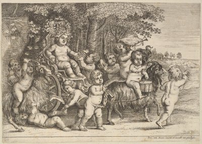 Elf jongens en drie geiten, 1625-77 door Wenceslaus Hollar