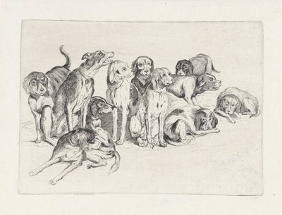 Elf jachthonden door Wenceslaus Hollar