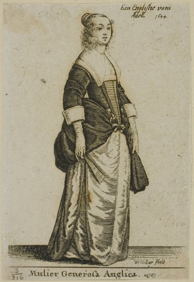 Engelse dame door Wenceslaus Hollar