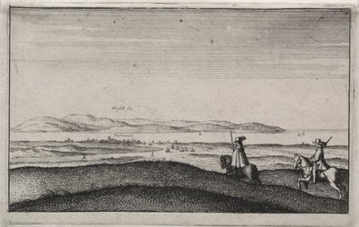Engelse Zichten: Isle of Wight vanaf Portsmouth door Wenceslaus Hollar