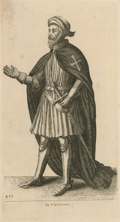 Eq Hospitaliarius door Wenceslaus Hollar