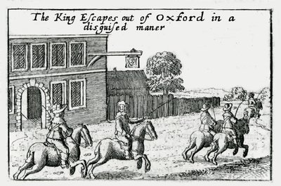 Ontsnapping van Karel I uit Oxford in vermomming door Wenceslaus Hollar