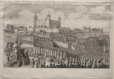 Executie van de Graaf van Strafford door Wenceslaus Hollar