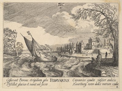 Februari, 1628-29 door Wenceslaus Hollar