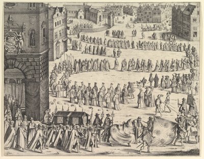 Begrafenis van Generaal Johan Baptiste von Taxis door Wenceslaus Hollar