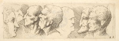 Hoofdstudies door Wenceslaus Hollar
