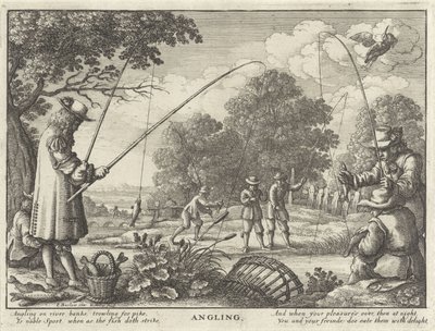 Hengelen door Wenceslaus Hollar