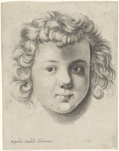 Hoofd van een kind door Wenceslaus Hollar
